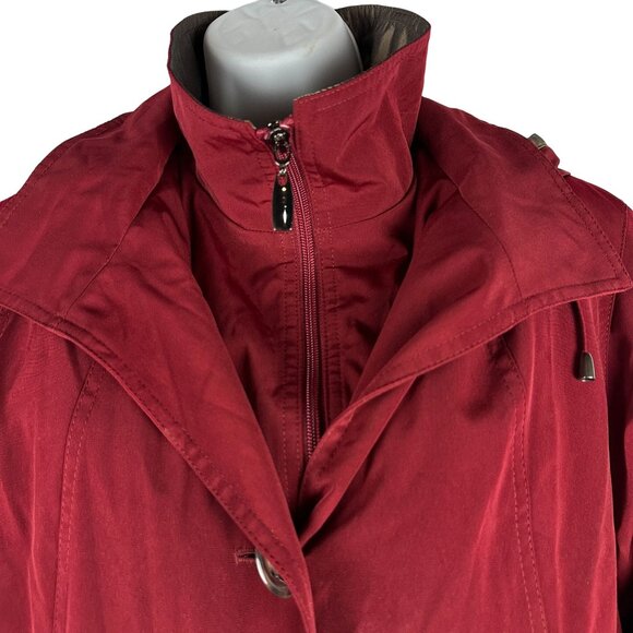Gallery New York The Heritage Collection Womens Hooded Rain Jacket Size M - Picture 2 of 10